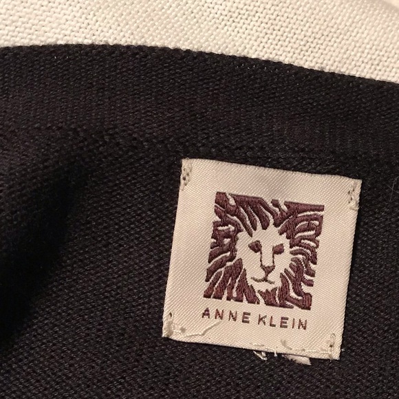 DONATED 8-9-25 ANNE KLEIN Open Front Cardigan Ivroy Black Sweater - Picture 7 of 8